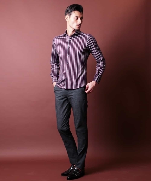 MICHEL KLEIN HOMME (ミッシェルクランオム)の「シャツ(ラッセルCKストライプ)(シャツ/ブラウス・メンズ・ホワイト/ネイビー/ワインレッド/グリーン・SMALL/MEDIUM/LARGE/X-SMALL/X-LARGE/XX-LARGE/44/48/46)」の13枚目の写真