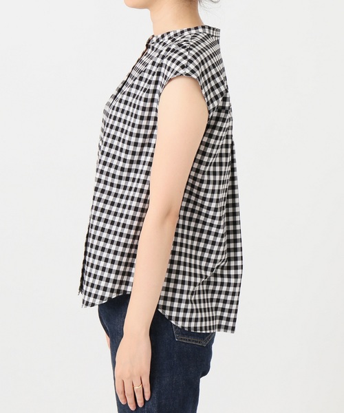 SLOBE IENA（スローブイエナ）の「ギンガムフレンチスリーブブラウス◆（シャツ/ブラウス・レディース・ブラック/ブルー系その他・FREE）」の9枚目の写真