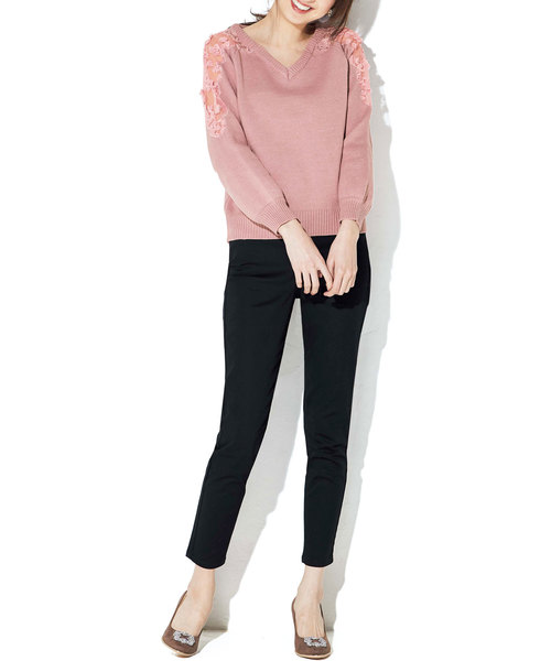 GeeRA(ジーラ)の「楽チン!美ラインストレッチスキニーパンツ(その他パンツ・レディース・ブラック/オフホワイト/ベージュ/レッド/ネイビー/チェック・58/61/70/73/64/67)」の18枚目の写真