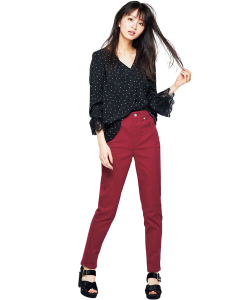 GeeRA(ジーラ)の「楽チン!美ラインストレッチスキニーパンツ(その他パンツ・レディース・ブラック/オフホワイト/ベージュ/レッド/ネイビー/チェック・58/61/70/73/64/67)」の20枚目の写真