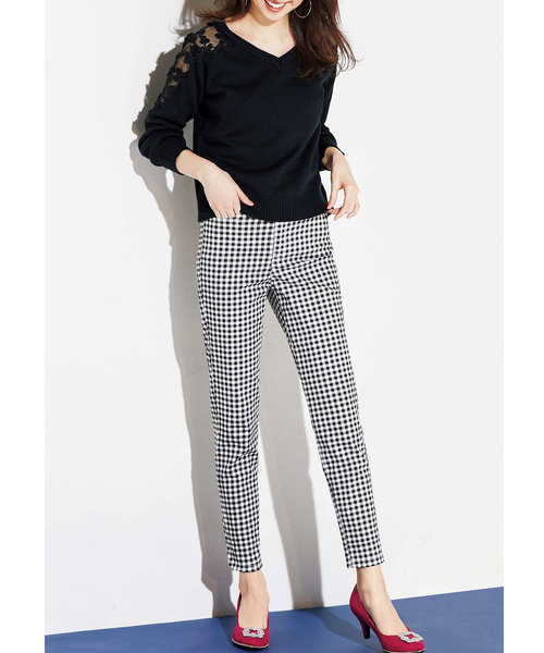 GeeRA(ジーラ)の「楽チン!美ラインストレッチスキニーパンツ(その他パンツ・レディース・ブラック/オフホワイト/ベージュ/レッド/ネイビー/チェック・58/61/70/73/64/67)」の21枚目の写真