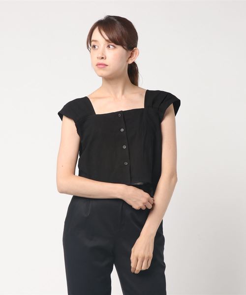 KOBE LETTUCE（コウベレタス）の「コットンリネンスクエアネックノースリーブブラウス（シャツ/ブラウス・レディース・ベージュ/ブラック/レッド・FREE）」の6枚目の写真
