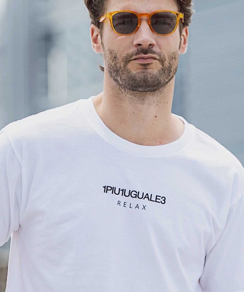 1PIU1UGUALE3 RELAX (ウノピゥウノウグァーレトレ リラックス)の「1PIU1UGUALE3 RELAX(ウノピゥウノウグァーレトレ)フロントロゴプリント 半袖Tシャツ(Tシャツ/カットソー・メンズ・ホワイト/チャコールグレー/ライトブルー/ブラック/ダークグリーン/ブルー/パープル/ピンク/ネイビー・SMALL/MEDIUM/LARGE/X-LARGE/XX-LARGE/XXX-LARGE)」の17枚目の写真
