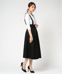 WEGO | WEGO/サスペンダー付き前ボタンタックミモレスカート(スカート)