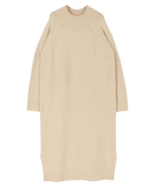 titivate（ティティベイト）の「ボトルネックニットワンピース（ワンピース・レディース・ブラック/ネイビー/杢グレー/キャメル/ライトベージュ・FREE/LONG）」の3枚目の写真