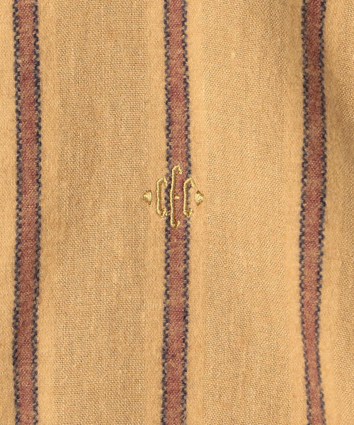 coen（コーエン）の「ウィンターリネンストライプシャツ（シャツ/ブラウス・レディース・ベージュ/ネイビー・SMALL/MEDIUM/LARGE）」の6枚目の写真