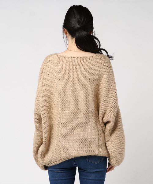 flower(フラワー)の「フラッフィーバルーンニット(ニット/セーター・レディース・ベージュ/ブルー・FREE)」の4枚目の写真