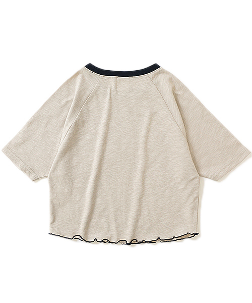 devirock（デビロック）の「ワイドショート丈スラブTシャツ（Tシャツ/カットソー・キッズ・ベージュ/ネイビー/イエロー系その他/スミクロ・110cm/100cm/120cm/130cm/140cm/150cm/160cm）」の11枚目の写真