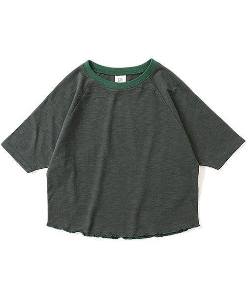 devirock（デビロック）の「ワイドショート丈スラブTシャツ（Tシャツ/カットソー・キッズ・ベージュ/ネイビー/イエロー系その他/スミクロ・110cm/100cm/120cm/130cm/140cm/150cm/160cm）」の14枚目の写真