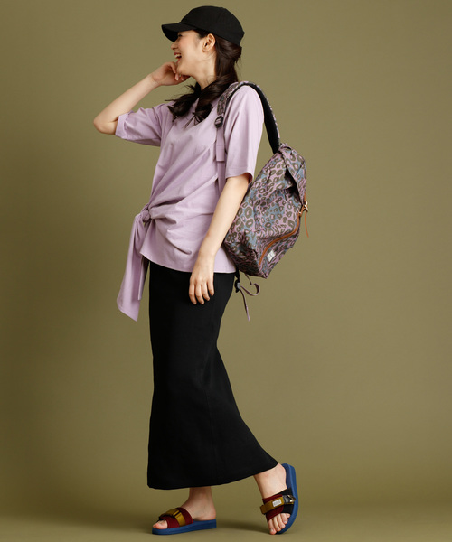 Munich（ミューニック）の「度詰め天竺カットソーサイドリボン五分袖クルーネックプルオーバー（Tシャツ/カットソー・レディース・ホワイト/ベージュ/ネイビー/ラベンダー・FREE）」の6枚目の写真