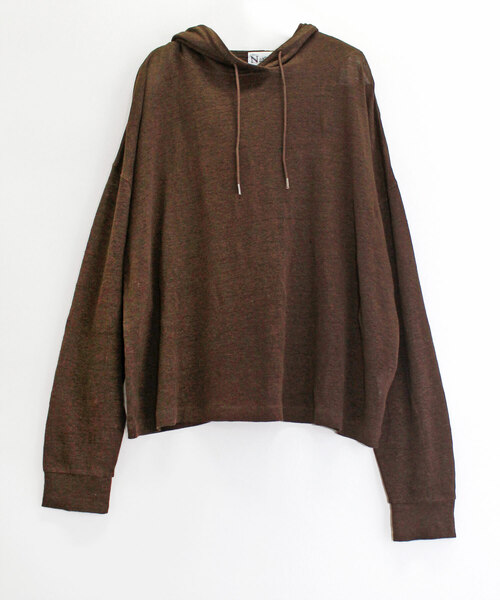 RNA-N（アールエヌエーエヌ）の「M1155 リネン天竺パーカー（パーカー・レディース・パープル/ブラウン/オフホワイト・MEDIUM）」の3枚目の写真