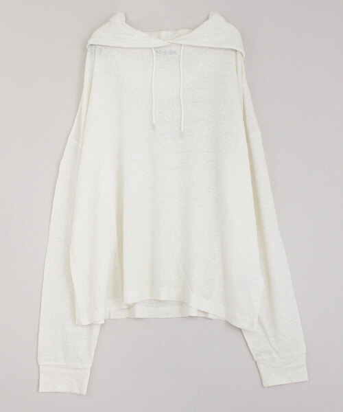 RNA-N（アールエヌエーエヌ）の「M1155 リネン天竺パーカー（パーカー・レディース・パープル/ブラウン/オフホワイト・MEDIUM）」の2枚目の写真