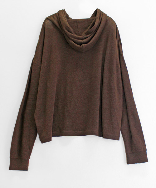 RNA-N（アールエヌエーエヌ）の「M1155 リネン天竺パーカー（パーカー・レディース・パープル/ブラウン/オフホワイト・MEDIUM）」の10枚目の写真