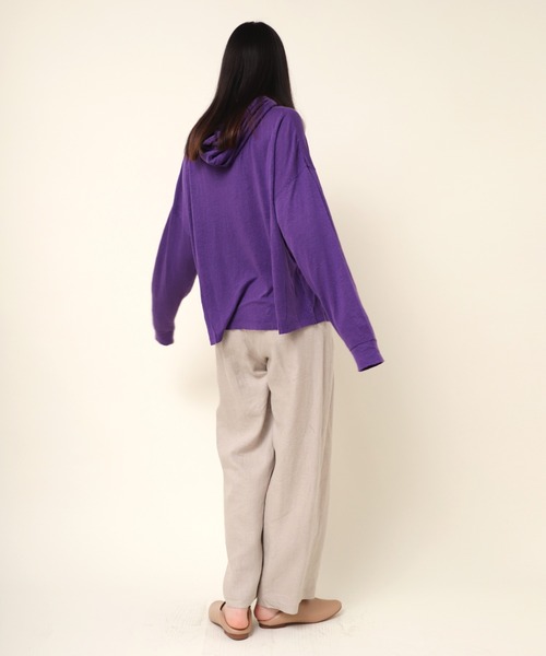 RNA-N（アールエヌエーエヌ）の「M1155 リネン天竺パーカー（パーカー・レディース・パープル/ブラウン/オフホワイト・MEDIUM）」の17枚目の写真