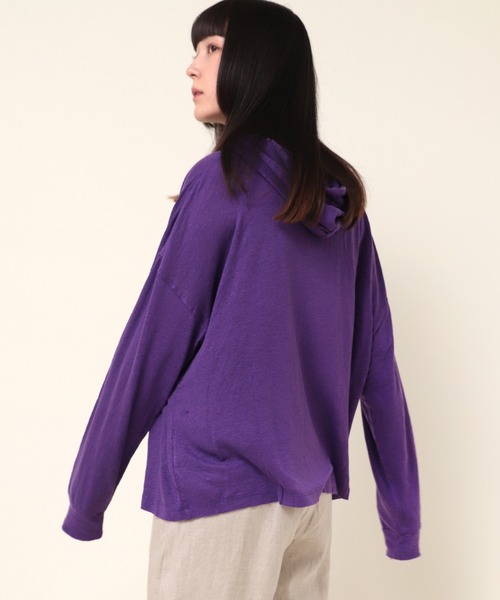 RNA-N（アールエヌエーエヌ）の「M1155 リネン天竺パーカー（パーカー・レディース・パープル/ブラウン/オフホワイト・MEDIUM）」の15枚目の写真