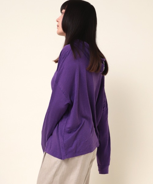 RNA-N（アールエヌエーエヌ）の「M1155 リネン天竺パーカー（パーカー・レディース・パープル/ブラウン/オフホワイト・MEDIUM）」の14枚目の写真