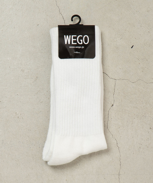 WEGO(ウィゴー)の「WEGO/プレーンリブソックス(ソックス/靴下・メンズ・イエロー/オレンジ/ホワイト/ブラック/グリーン/ブルー/ライトピンク/パープル/レッド/ブラウン/サックスブルー・FREE)」の1枚目の写真
