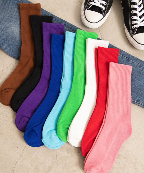 WEGO(ウィゴー)の「WEGO/プレーンリブソックス(ソックス/靴下・メンズ・イエロー/オレンジ/ホワイト/ブラック/グリーン/ブルー/ライトピンク/パープル/レッド/ブラウン/サックスブルー・FREE)」の13枚目の写真