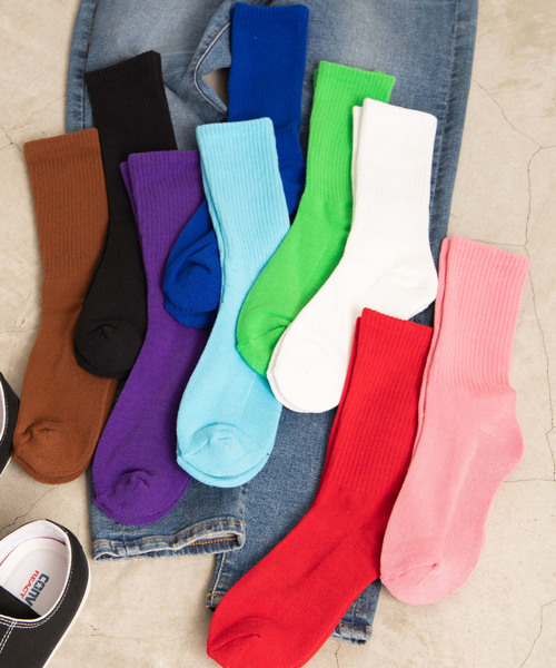 WEGO(ウィゴー)の「WEGO/プレーンリブソックス(ソックス/靴下・メンズ・イエロー/オレンジ/ホワイト/ブラック/グリーン/ブルー/ライトピンク/パープル/レッド/ブラウン/サックスブルー・FREE)」の14枚目の写真