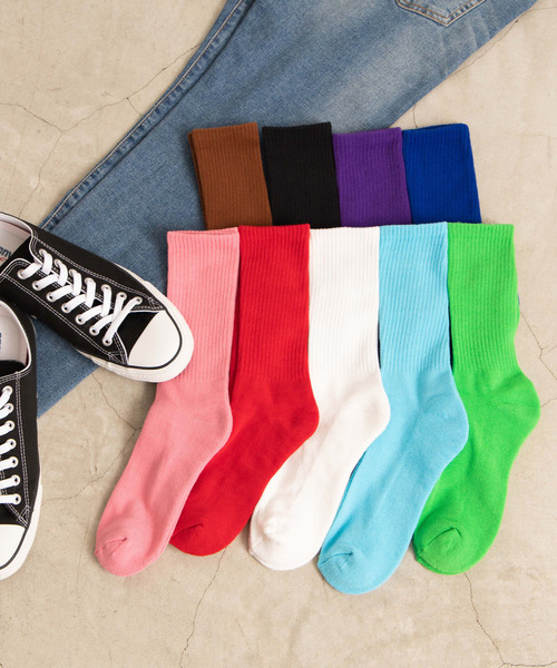 WEGO(ウィゴー)の「WEGO/プレーンリブソックス(ソックス/靴下・メンズ・イエロー/オレンジ/ホワイト/ブラック/グリーン/ブルー/ライトピンク/パープル/レッド/ブラウン/サックスブルー・FREE)」の15枚目の写真