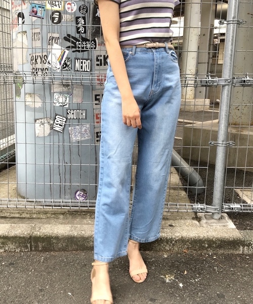 Culture Medium（カルチャーミディアム）の「10ozデニムハイウエストパンツ（デニムパンツ・レディース・ネイビー/サックスブルー/ブルー・FREE）」の3枚目の写真