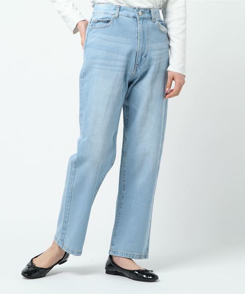 Culture Medium（カルチャーミディアム）の「10ozデニムハイウエストパンツ（デニムパンツ・レディース・ネイビー/サックスブルー/ブルー・FREE）」の13枚目の写真