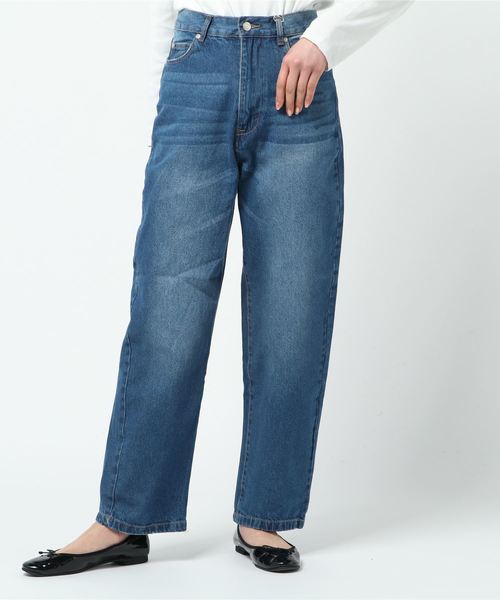 Culture Medium（カルチャーミディアム）の「10ozデニムハイウエストパンツ（デニムパンツ・レディース・ネイビー/サックスブルー/ブルー・FREE）」の14枚目の写真