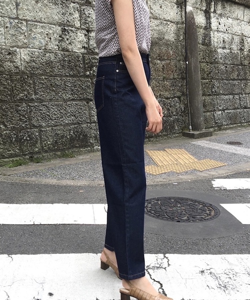 Culture Medium（カルチャーミディアム）の「10ozデニムハイウエストパンツ（デニムパンツ・レディース・ネイビー/サックスブルー/ブルー・FREE）」の4枚目の写真