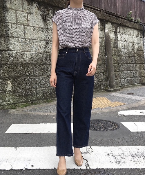 Culture Medium（カルチャーミディアム）の「10ozデニムハイウエストパンツ（デニムパンツ・レディース・ネイビー/サックスブルー/ブルー・FREE）」の6枚目の写真