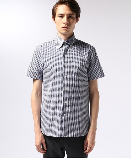 EDIFICE（エディフィス）の「ハンソデ クールマックスギンガムチェック ボタンダウンシャツ（シャツ/ブラウス・メンズ・ダークブルー・44/46/48）」の8枚目の写真