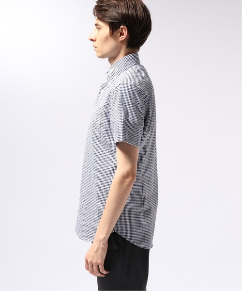 EDIFICE（エディフィス）の「ハンソデ クールマックスギンガムチェック ボタンダウンシャツ（シャツ/ブラウス・メンズ・ダークブルー・44/46/48）」の2枚目の写真