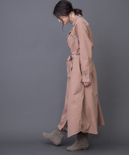 Munich（ミューニック）の「シャツコールロングシャツワンピース（シャツワンピース・レディース・ベージュ/カーキ/アイボリー/レンガ・FREE）」の17枚目の写真