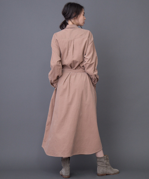 Munich（ミューニック）の「シャツコールロングシャツワンピース（シャツワンピース・レディース・ベージュ/カーキ/アイボリー/レンガ・FREE）」の10枚目の写真