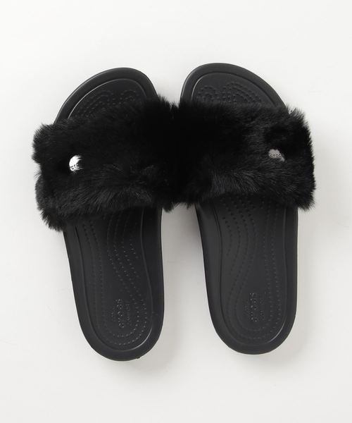 crocs（クロックス）の「crocs クロックス 205968-060 Crocs Sloane Luxe Slide W Black/Black（サンダル・レディース・ブラック・23.0cm/24.0cm/25.0cm/22.0cm）」の4枚目の写真