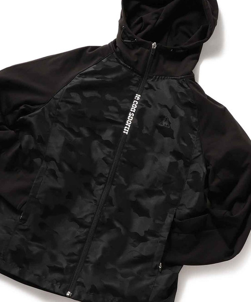 le coq sportif(ルコックスポルティフ)の「【Le coq sportif x MEN'S BIGI】カモフラジャカード裏起毛パーカー(ブルゾン)」|ブラック