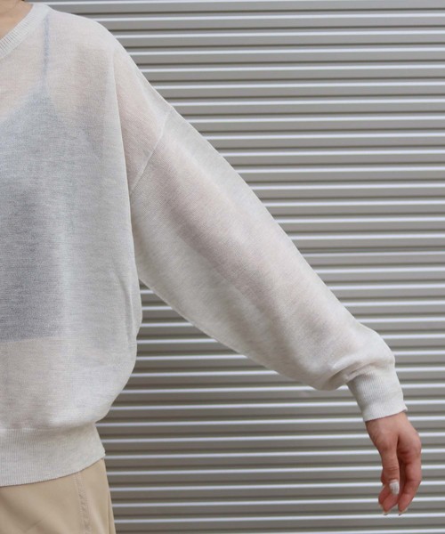 HER CLOSET（ハークローゼット）の「【HERCLOSET】前後2wayシースルーカーディガン（カーディガン/ボレロ・レディース・ブラック/ベージュ/モカ/オートミール・M）」の8枚目の写真