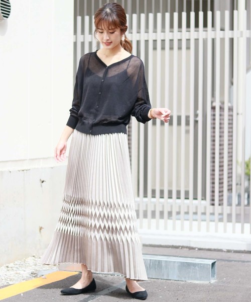 HER CLOSET（ハークローゼット）の「【HERCLOSET】前後2wayシースルーカーディガン（カーディガン/ボレロ・レディース・ブラック/ベージュ/モカ/オートミール・M）」の12枚目の写真