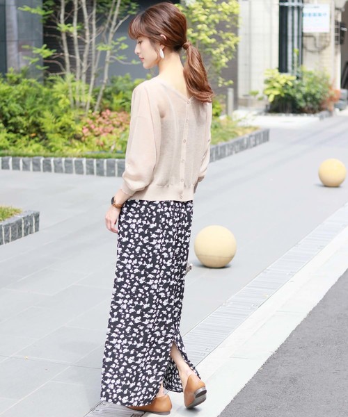 HER CLOSET（ハークローゼット）の「【HERCLOSET】前後2wayシースルーカーディガン（カーディガン/ボレロ・レディース・ブラック/ベージュ/モカ/オートミール・M）」の16枚目の写真