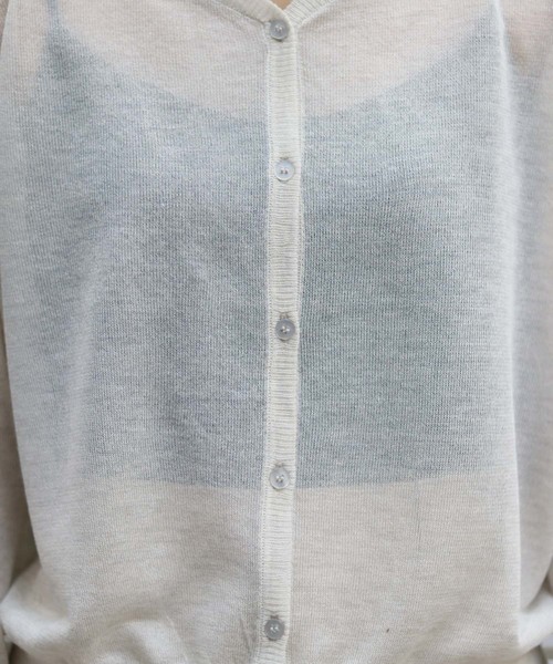 HER CLOSET（ハークローゼット）の「【HERCLOSET】前後2wayシースルーカーディガン（カーディガン/ボレロ・レディース・ブラック/ベージュ/モカ/オートミール・M）」の7枚目の写真