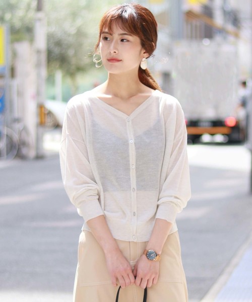 HER CLOSET（ハークローゼット）の「【HERCLOSET】前後2wayシースルーカーディガン（カーディガン/ボレロ・レディース・ブラック/ベージュ/モカ/オートミール・M）」の17枚目の写真