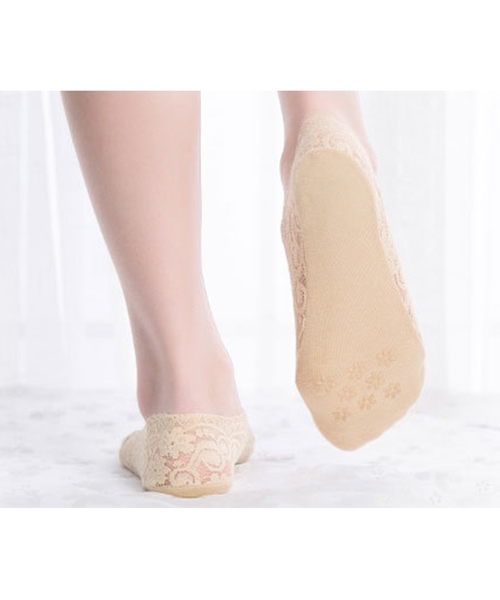 Lace Ladies(レースレディース)の「脱げないずれない滑り止め付き浅型ソックス(ソックス/靴下・レディース・ブラック/ベージュ/ブラウン/ピンク/ホワイト/グレー・FREE)」の10枚目の写真