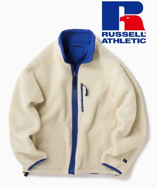 SHIPS（シップス）の「RUSSELL ATHLETIC×SHIPS: ビッグシルエット リバーシブル ボアフリース ブルゾン（ブルゾン・メンズ・ブラック/ライトホワイト/ネイビー/レッド・SMALL/MEDIUM/LARGE）」の9枚目の写真