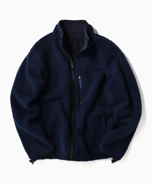 SHIPS（シップス）の「RUSSELL ATHLETIC×SHIPS: ビッグシルエット リバーシブル ボアフリース ブルゾン（ブルゾン・メンズ・ブラック/ライトホワイト/ネイビー/レッド・SMALL/MEDIUM/LARGE）」の4枚目の写真