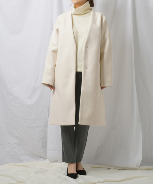 Ambre Neige(アンブルネージュ)の「ノーカラーコート【WEB/EC限定商品】(ノーカラーコート・レディース・ライトグレー/ブラック/アイボリー・SMALL/MEDIUM)」の11枚目の写真