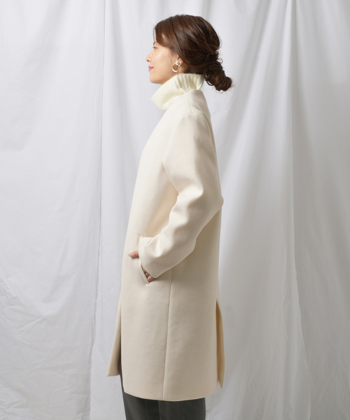 Ambre Neige(アンブルネージュ)の「ノーカラーコート【WEB/EC限定商品】(ノーカラーコート・レディース・ライトグレー/ブラック/アイボリー・SMALL/MEDIUM)」の6枚目の写真