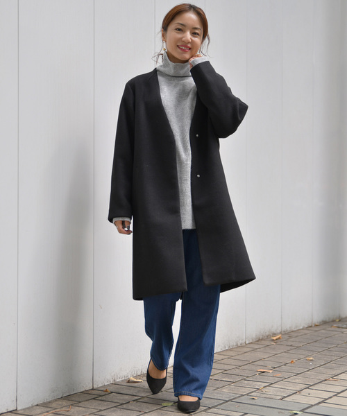Ambre Neige(アンブルネージュ)の「ノーカラーコート【WEB/EC限定商品】(ノーカラーコート・レディース・ライトグレー/ブラック/アイボリー・SMALL/MEDIUM)」の13枚目の写真