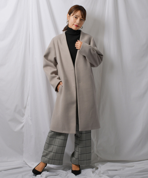 Ambre Neige(アンブルネージュ)の「ノーカラーコート【WEB/EC限定商品】(ノーカラーコート・レディース・ライトグレー/ブラック/アイボリー・SMALL/MEDIUM)」の12枚目の写真
