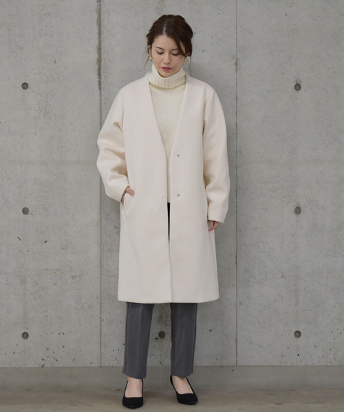 Ambre Neige(アンブルネージュ)の「ノーカラーコート【WEB/EC限定商品】(ノーカラーコート・レディース・ライトグレー/ブラック/アイボリー・SMALL/MEDIUM)」の17枚目の写真