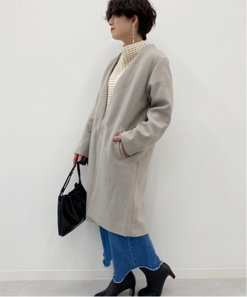 Ambre Neige(アンブルネージュ)の「ノーカラーコート【WEB/EC限定商品】(ノーカラーコート・レディース・ライトグレー/ブラック/アイボリー・SMALL/MEDIUM)」の22枚目の写真