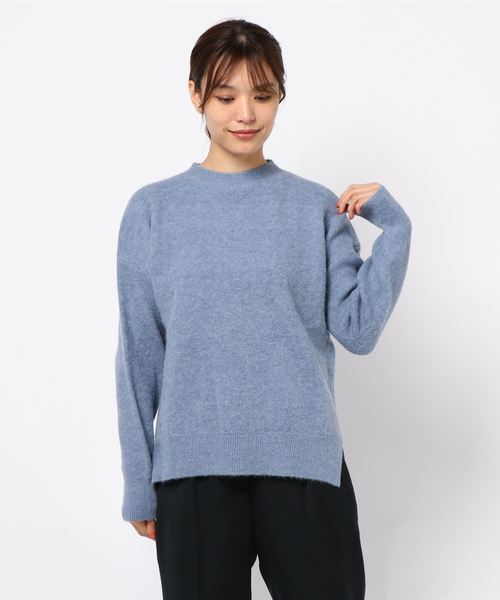 KOBE LETTUCE(コウベレタス)の「クルーネックスリットニットトップス(ニット/セーター・レディース・ベージュ/ブラウン/ブルー/チャコール・FREE)」の4枚目の写真